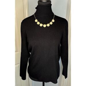 Chico's Women's Black Turtleneck Sweater w/ Necklace Detail Size 2